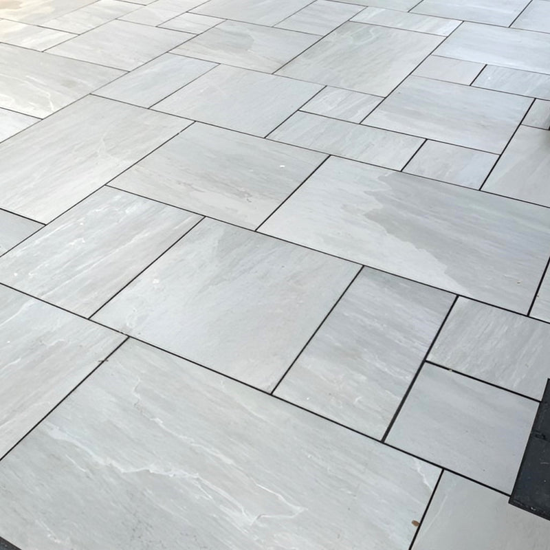 Load image into Gallery viewer, Kandala Grey Indian Sandstone Paving - 18mm Patio Pack - Mixed Sizes - Hand Cut & Riven