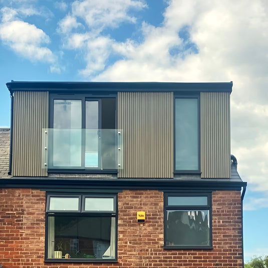 Slatted Misty Wood - Grey & Brown Composite Cladding - L Trim - 2200 x 49.25 x 49.25 mm