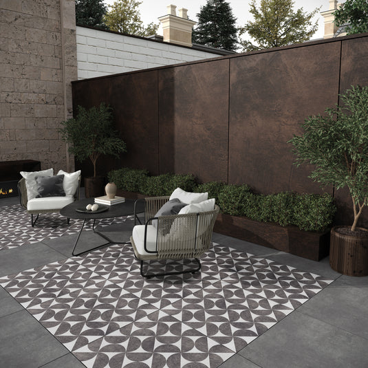 Ark Dark - Grey Porcelain Paving Tiles - 600 x 600 x 7mm