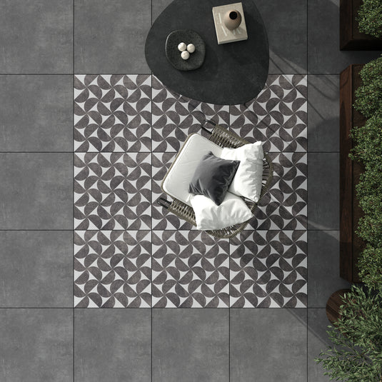 Ark Dark - Grey Porcelain Paving Tiles - 600 x 600 x 7mm