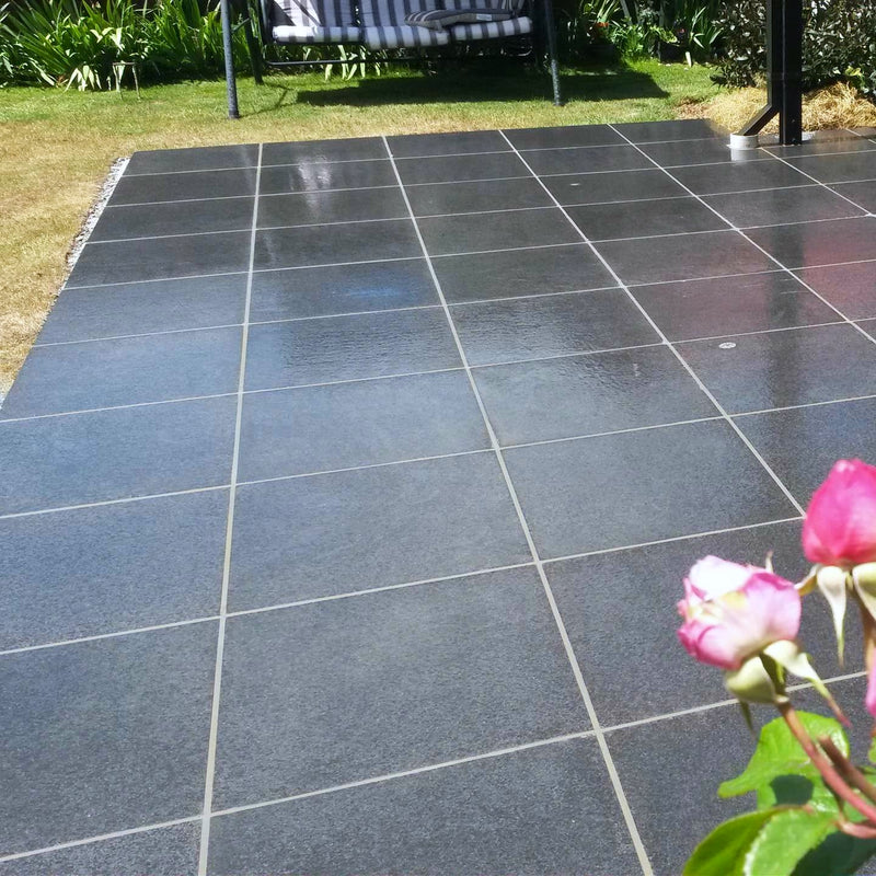 Load image into Gallery viewer, Emperor Black Granite Paving - 600 x 600 x 20mm - Sawn &amp; Brushed
