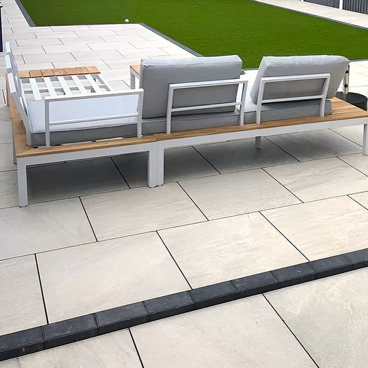 Everest Pearl - Grey Porcelain Paving Tiles - 900 x 600 x 20mm
