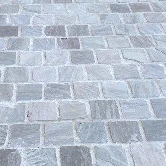 Kandala Grey Indian Sandstone Setts - 135 x 135 x 25-35mm