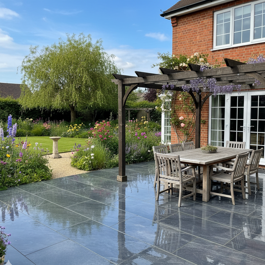 Titan Dark - Black Porcelain Paving Tiles - 1200 x 600 x 20mm