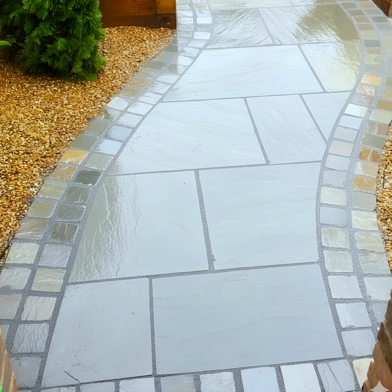 Load image into Gallery viewer, Kandala Grey Indian Sandstone Setts - 135 x 135 x 25-35mm
