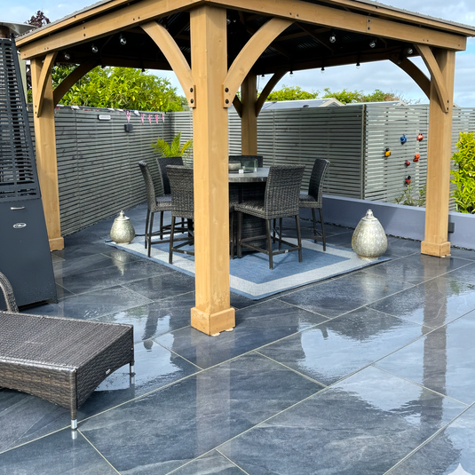 Titan Dark - Black Porcelain Paving Tiles - 1200 x 600 x 20mm
