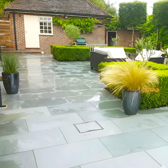 Brazilian - Grey Slate Paving - 900 x 600 x 20mm - Sawn & Riven
