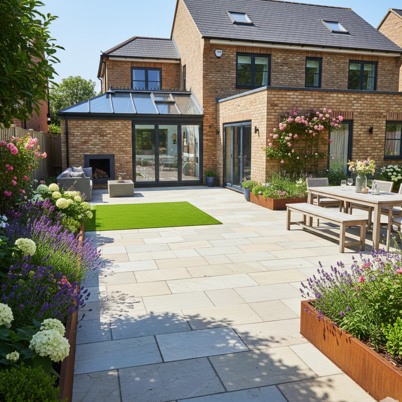 Load image into Gallery viewer, Raj Green Indian Sandstone Paving - 900 x 600 x 22mm - Hand Cut &amp; Riven
