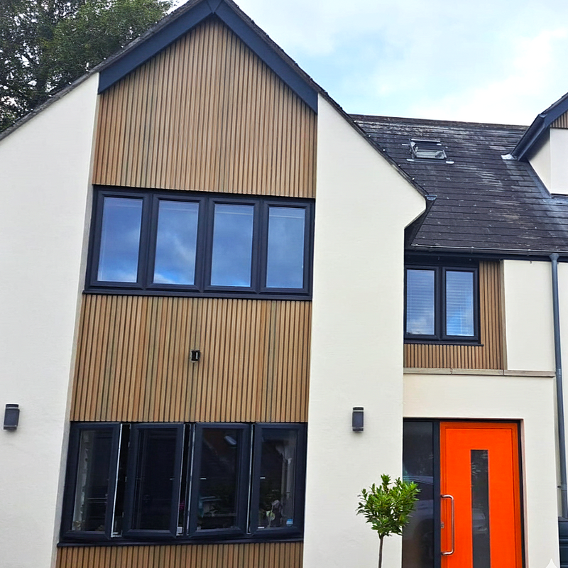 Load image into Gallery viewer, Slatted Spiced Cedar - Brown Composite Cladding - Connector Piece - 2200 x 49.25 x 49.25 mm
