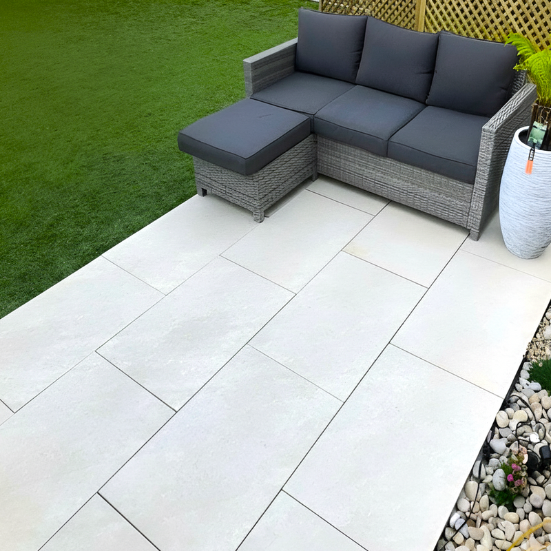 Load image into Gallery viewer, Quartz - White Porcelain Paving Tiles - 900 x 600 x 20mm
