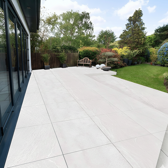 Everest Pearl - Grey Porcelain Paving Tiles - 900 x 600 x 20mm