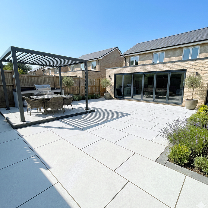 Himalayan - White Porcelain Paving Tiles - 900 x 600 x 20mm