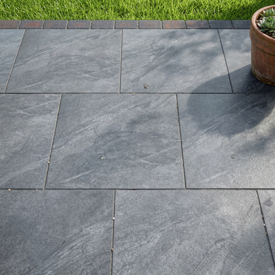 Anthracite - Black Porcelain Paving Tiles - 600 x 600 x 20mm