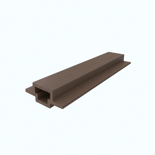 Slatted Walnut - Brown Composite Cladding - Connector Piece - 2200 x 49.25 x 49.25 mm