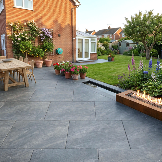 Anthracite - Black Porcelain Paving Tiles - 600 x 600 x 20mm