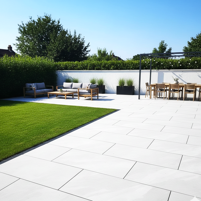Etna - White Porcelain Paving Tiles - 1200 x 600 x 20mm