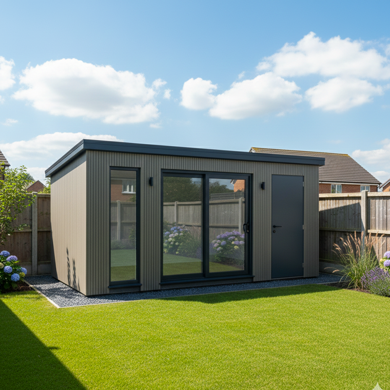 Load image into Gallery viewer, Slatted Misty Wood - Grey &amp; Brown Composite Cladding - Connector Piece - 2200 x 49.25 x 49.25 mm
