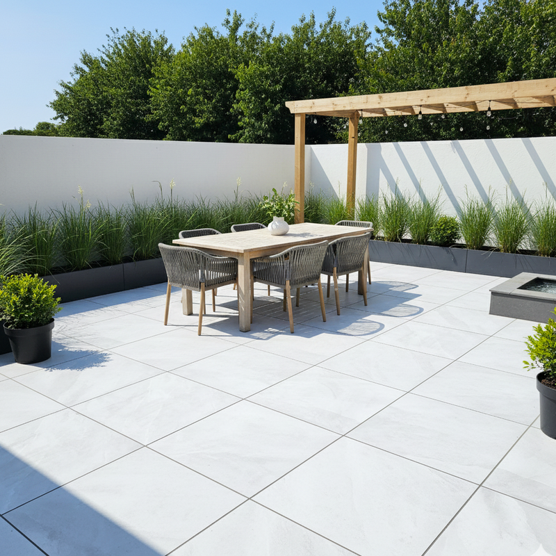 Load image into Gallery viewer, Etna - White Porcelain Paving Tiles - 600 x 600 x 20mm
