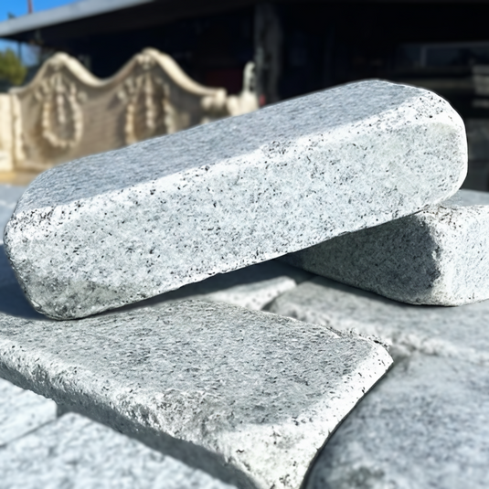 Light Grey Granite Block Paving - 200 x 100 x 50mm - Sawn, Tumbled & Honed