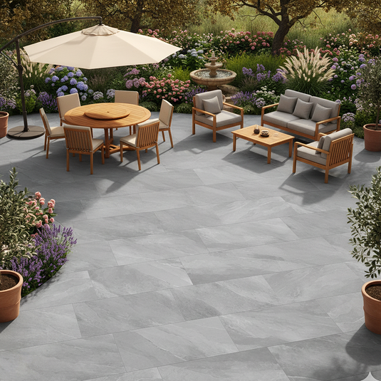 Titan - Grey Porcelain Paving Tiles - 1200 x 600 x 20mm