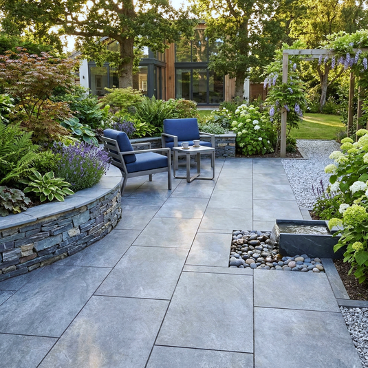 Himalayan - Black Porcelain Paving Tiles - 900 x 600 x 20mm