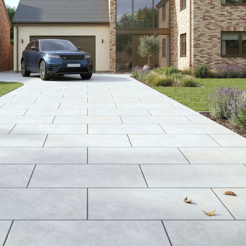 Load image into Gallery viewer, Quartz - White Porcelain Paving Tiles - 1200 x 600 x 20mm
