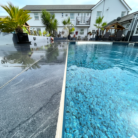 Titan Dark - Black Porcelain Paving Tiles - 1200 x 600 x 20mm