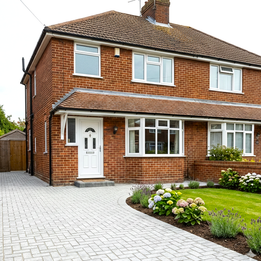Light Grey Granite Block Paving - 200 x 100 x 40mm - Sawn & Flamed