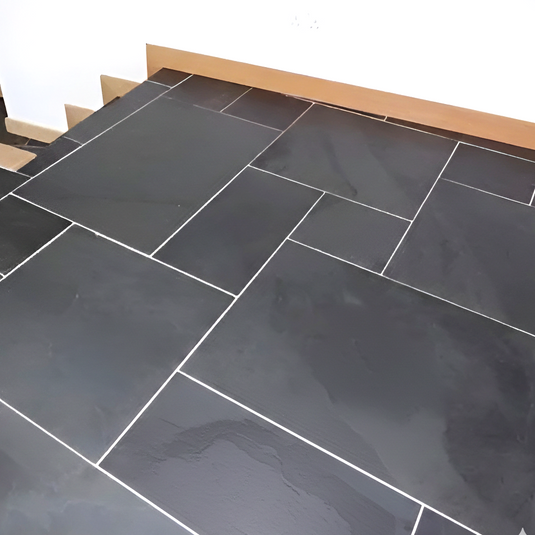 Brazilian - Black Slate Paving - Patio Pack - Mixed Sizes - Sawn & Riven