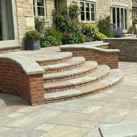 Raj Green Indian Sandstone Paving - Patio Pack - Mixed Sizes - Hand Cut & Riven