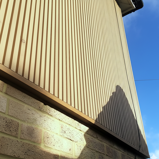 Slatted Natural Oak - Brown Composite Cladding - Cladding Board - 2500 x 200 x 26 mm