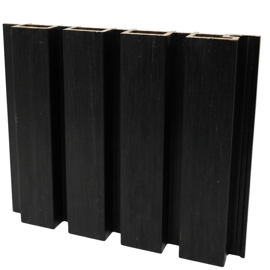 Slatted Midnight - Black Composite Cladding - Corner Piece - 2200 x 49.25 x 49.25 mm
