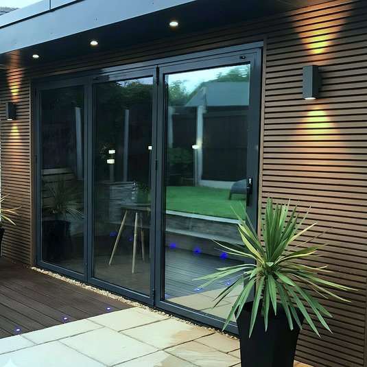 Wall Cladding Rear End Slatted Walnut - Brown Composite Cladding - End Piece - 2200 x 49.25 x ...