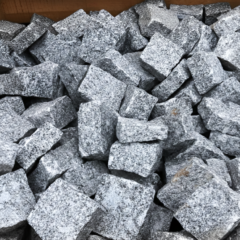 Load image into Gallery viewer, Dark Grey Granite Cobbles - 100 x 100 x 60mm Pack - Cropped
