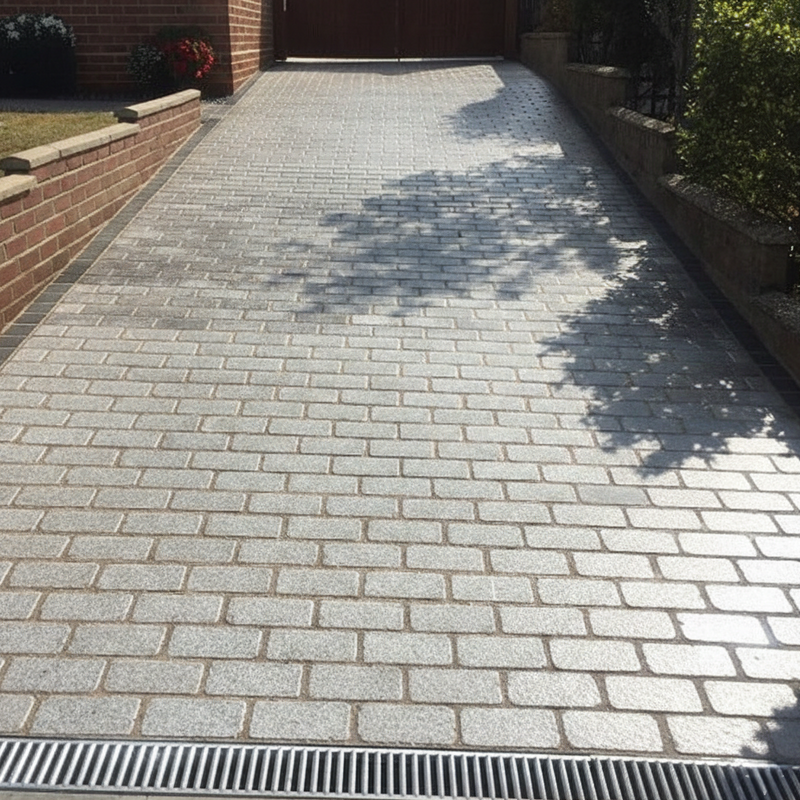 Load image into Gallery viewer, Light Grey Granite Block Paving - 200 x 100 x 50mm - Sawn, Tumbled &amp; Honed

