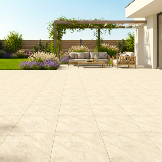 St. Helens Sand- Beige Porcelain Paving Tiles - 1200 x 600 x 20mm