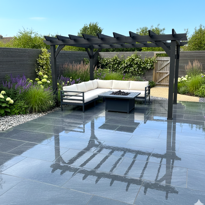 Load image into Gallery viewer, Titan Dark - Black Porcelain Paving Tiles - 1200 x 600 x 20mm
