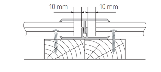 VOX Kerrafront Mid - Grey PVC Cladding - Joint Trim - 3000 x 60 mm x 21mm
