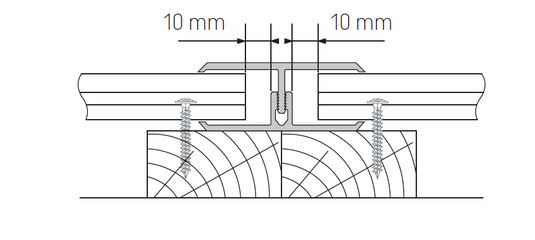 VOX Kerrafront Light - Grey PVC Cladding - Joint Trim - 3000 x 60 mm x 21mm