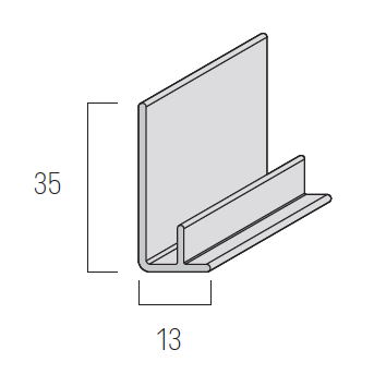 VOX Kerrafront - PVC Cladding - Starting Trim (White) - 3000 x 35 mm x 13mm