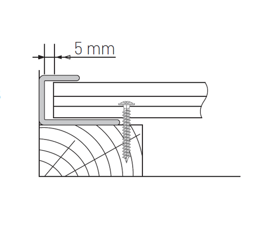 VOX Kerrafront Light - Grey PVC Cladding - Universal Trim - 3000 x 50 mm x 47mm