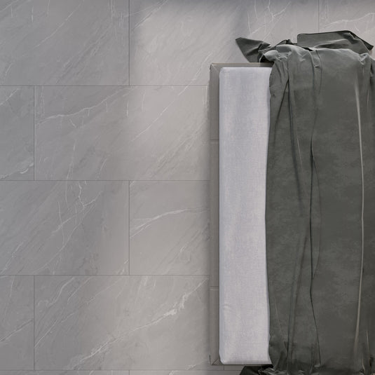 Lagom Gra - Grey Porcelain Paving Tiles - Semi-Polished Finish - 600 x 600 x 7mm