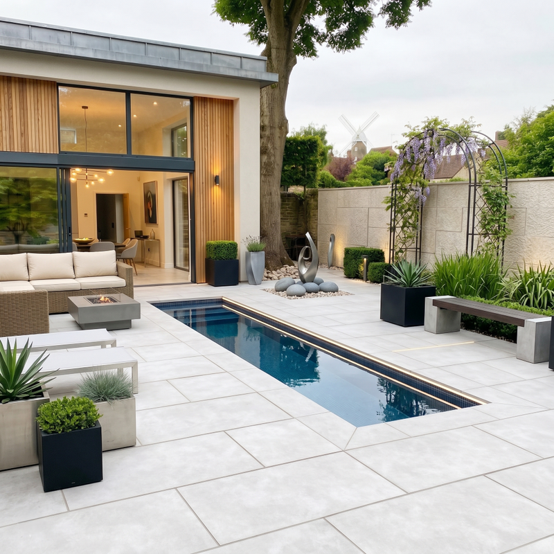 Load image into Gallery viewer, Luna Off - White Porcelain Paving Tiles - 1200 x 600 x 20mm
