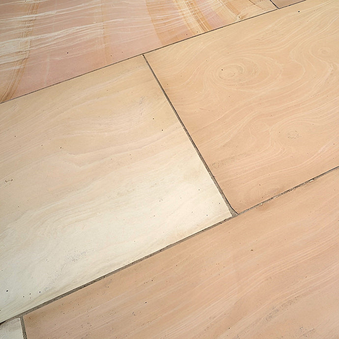 Modak Indian Sandstone Paving - 295 x 295 x 22mm - Sawn & Sandblasted