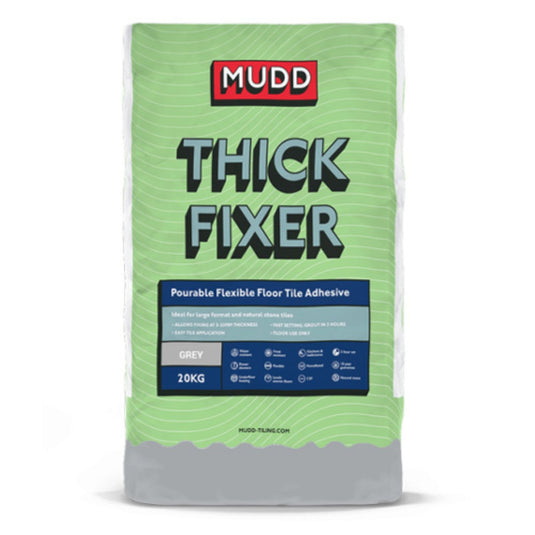 Mudd Thick Fixer Flexible Floor Tile Adhesive - Grey - 20kg