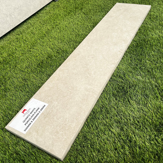 Quartz White - Porcelain Planks - 900 x 200 x 20mm