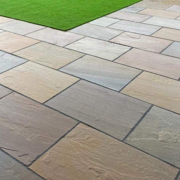 Load image into Gallery viewer, Raj Green Indian Sandstone Paving - 900 x 600 x 22mm - Hand Cut &amp; Riven
