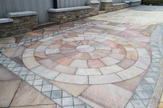 Ravina Indian Sandstone Paving - 290 x 290 x 22mm - Hand Cut & Riven