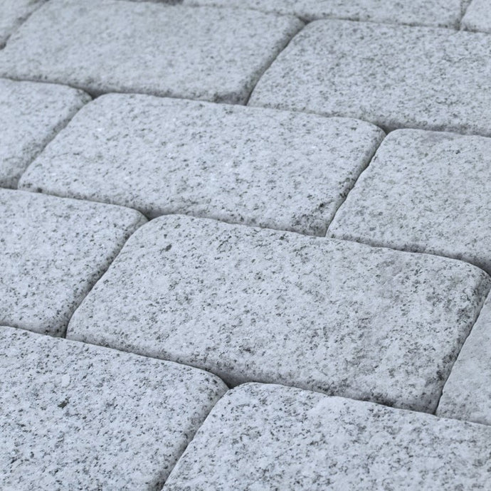 Light Grey Granite Block Paving - 200 x 100 x 50mm - Sawn, Tumbled & Honed