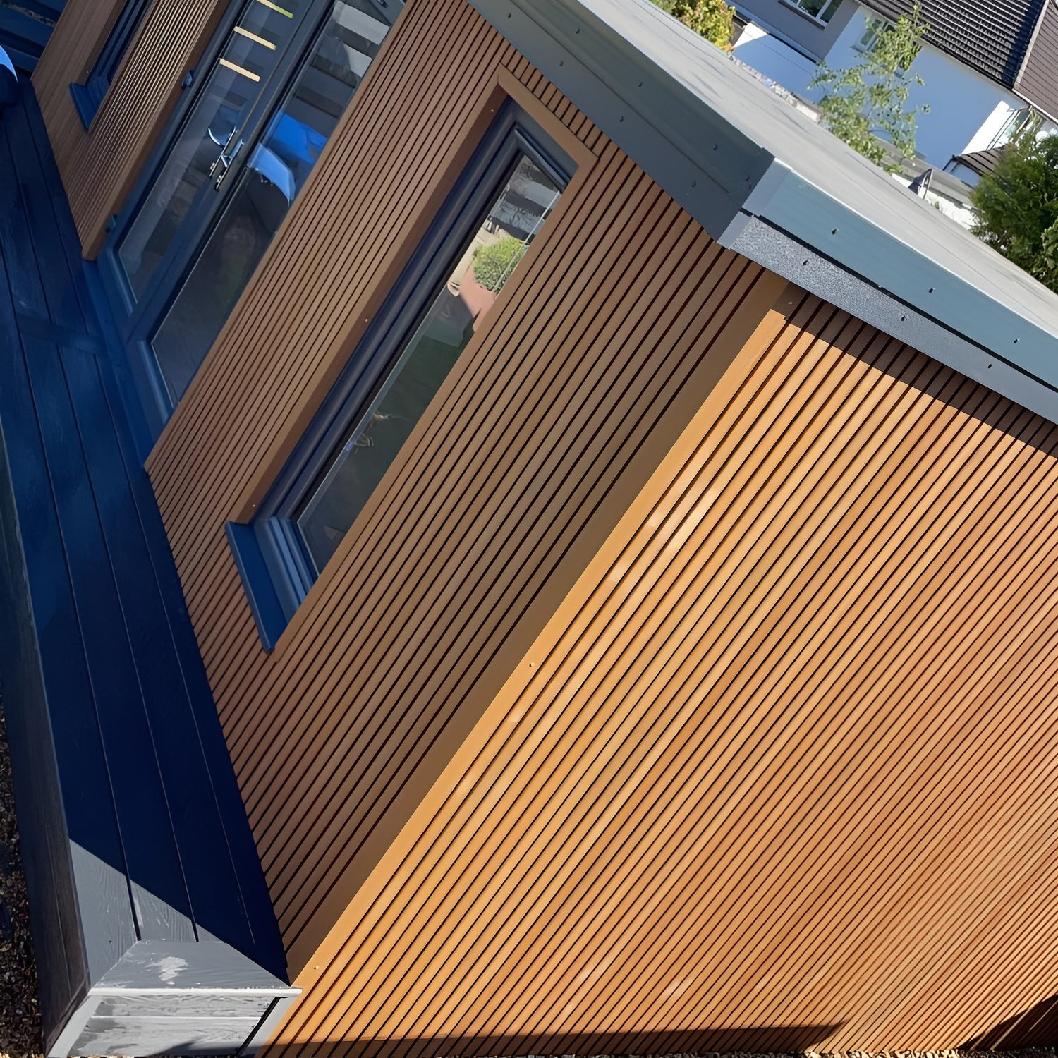 Base Board Cladding Slatted Spiced Cedar - Brown Composite Cladding - Cladding Board - 250 ...